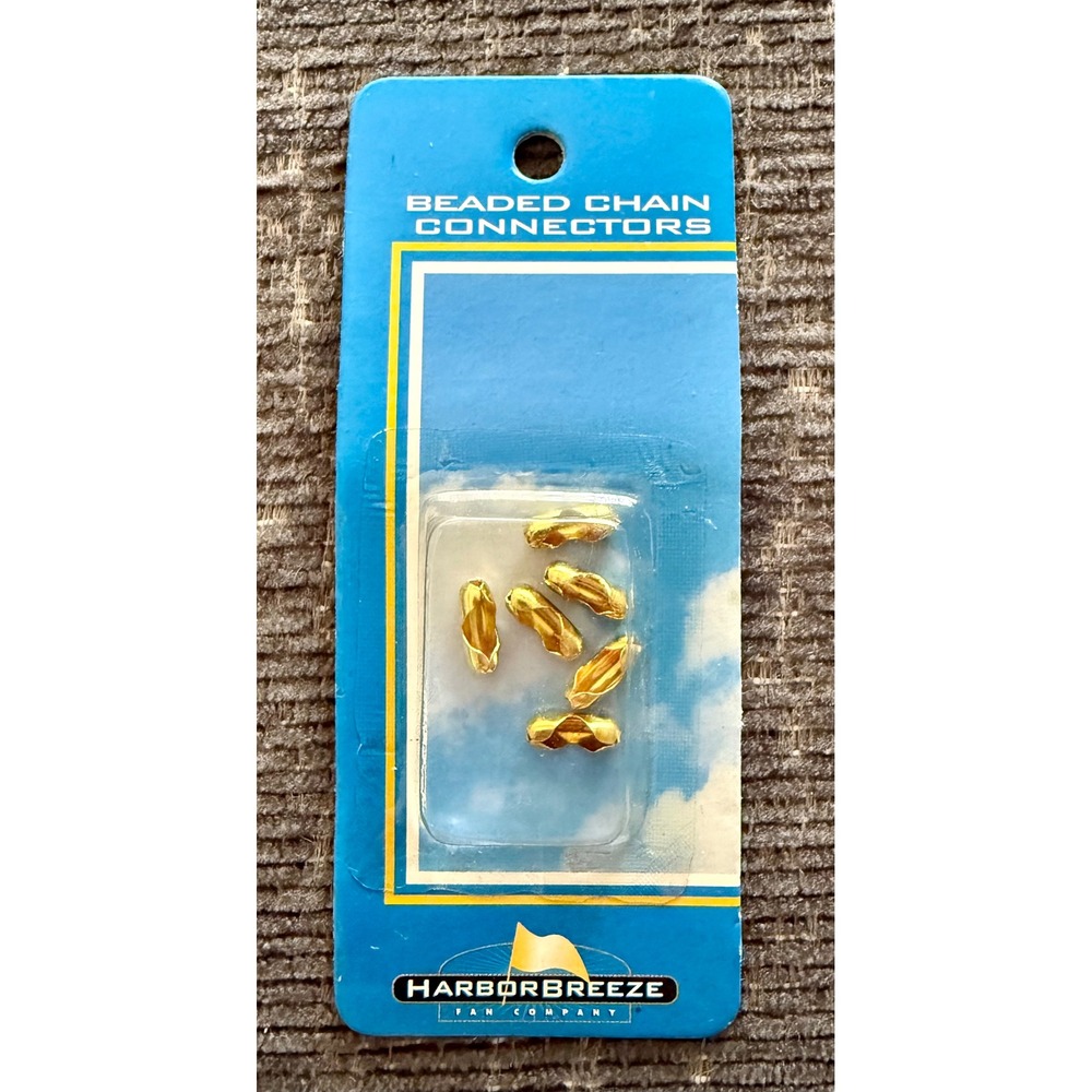 Harbor Breeze Beaded Chain Connectors 6ct NIP Brass Gold Ceiling Fan L 502 1998